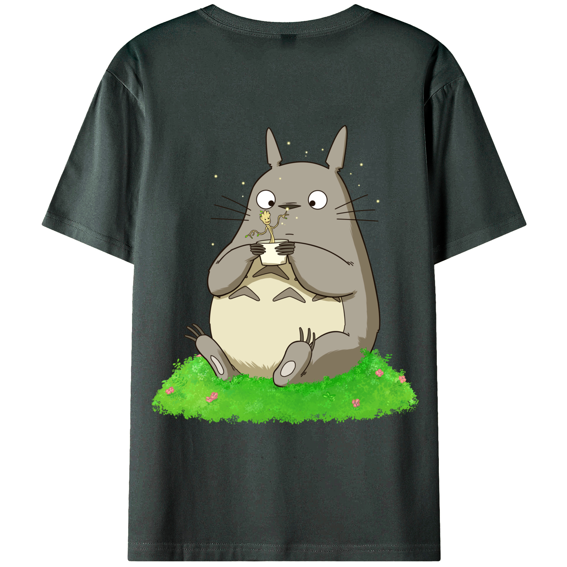 （画像用） となりのトトロ 草壁メイ 草壁サツキ My Neighbor Totoro Satsuki Kusakabe Mei Kusakabe 綿100％ メンズ半袖Tシャツ（バックプリント） 通気性